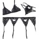 SUBBLIME THREE PIECES SET BRA+ GARTER BELT + THONG S/M