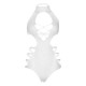 LEG AVENUE CUT OUT STRAPPY BODYSUIT ONE SIZE - WHITE