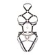 Секси боди LEG AVENUE KINK HEART RING HARNESS TEDDY SIZE S - BLACK