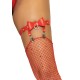 LEG AVENUE VEGAN LEATHER TIGH HIGH GARTER ONE SIZE - RED