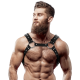 FETISH SUBMISSIVE ATTITUDE™ - MEN S ECO-LEATHER CHEST HARNESS WITH STUDS