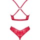 Бельо OBSESSIVE - LACELOVE CUPLESS TWO PIECES SET RED XS/S