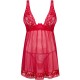 Бельо OBSESSIVE - LACELOVE BABYDOLL & THONG RED M/L