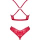 Бельо OBSESSIVE - LACELOVE CUPLESS TWO PIECES SET RED M/L