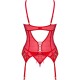 Бельо OBSESSIVE - INGRIDIA CORSET & THONG RED  XS/S