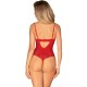 Бельо OBSESSIVE - INGRIDIA CROTCHLESS TEDDY RED XL/XXL