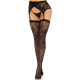 Бельо LEG AVENUE - LACE THIGH HIGHS & GARTERBELT BLACK