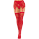 Бельо LEG AVENUE - LACE THIGH HIGHS & GARTERBELT RED