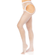 Бельо LEG AVENUE - CROTCHLESS NET STOCKINGS WHITE