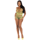 Бельо LEG AVENUE - T-SHIRT & PANTS SET FISHNET LIME