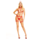 Бельо LEG AVENUE - HARNESS & HEADBAND NURSE RED S