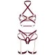 Бельо LEG AVENUE - HARNESS BRA & HEART GARTER S