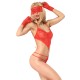 Бельо CHILIROSE - CR 3882 SET BODYSUIT CROTCHLESS RED S/M