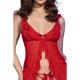 Бельо CHILIROSE - CR 4696 BABYDOLL & THONG CROTCHLESS RED S/M