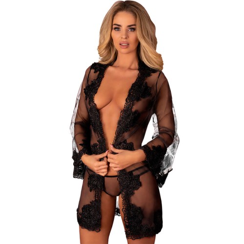 Бельо LIVCO CORSETTI FASHION - HERINA LC XG056 DRESSING GOWN + PANTY BLACK ONE SIZE