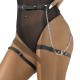 Бельо SUBBLIME - LEATHER BELT HARNESS BLACK ONE SIZE