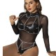 Бельо SUBBLIME - FULL BODY HARNESS WITH STAR CHAINDETAIL ONE SIZE