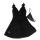 Бельо SUBBLIME - BABYDOLL TULLE FABRIC WITH LACE AND FLOWER DETAIL BLACK S/M