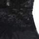 Бельо SUBBLIME - BABYDOLL TULLE FABRIC WITH LACE AND FLOWER DETAIL BLACK S/M