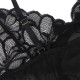 Бельо SUBBLIME - BABYDOLL WITH ADJUSTABLE STRAPS AND TRANSPARENT LACE FLORAL PRINT BLACK S/M