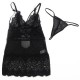 Бельо SUBBLIME - BABYDOLL WITH ADJUSTABLE LACE STRAPS BLACK L/XL