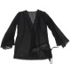 Бельо SUBBLIME - TRANSPARENT FABRIC ROBE WITH LACE DETAIL BLACK S/M