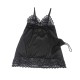 Бельо SUBBLIME - BABYDOLL WITH FLORAL PRINT CHEST BLACK S/M