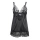 Бельо SUBBLIME - BABYDOLL WITH FLORAL PRINT CHEST BLACK S/M