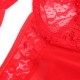 Секси боди SUBBLIME - TEDDY WITH GARTER WITH LACE DETAIL AND STRIPS RED L/XL