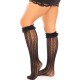 Чорапи LEG AVENUE - KNEE-HIGH SOCKS WITH RUFFLES BLACK