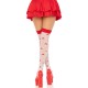 Чорапи LEG AVENUE - MUSHROOM HIGH SOCKS RED/WHITE