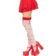 Чорапи LEG AVENUE - MUSHROOM HIGH SOCKS RED/WHITE