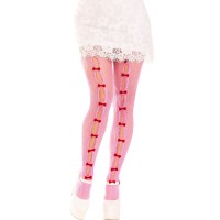 Чорапи LEG AVENUE - STOCKINGS WITH OPENINGS HEART & BOWS