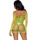 Рокля LEG AVENUE - LONG SLEEVE NET DRESS GREEN ONE SIZE