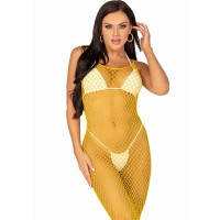 Рокля LEG AVENUE - LONG NET DRESS YELLOW ONE SIZE