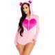 Костюм LEG AVENUE - TEDDY BEAR VELVET BODYSUIT PINK S