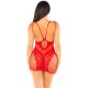 Мини рокля LEG AVENUE - MESH MINI DRESS WITH STRAPS RED