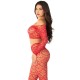 Комплект LEG AVENUE - CROP TOP + STOCKINGS RED ONE SIZE