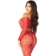Комплект LEG AVENUE - CROP TOP + STOCKINGS RED ONE SIZE