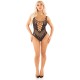 Боди LEG AVENUE - DIAMOND FISHNET BODYSUIT BLACK ONE SIZE