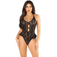 Боди LEG AVENUE - BODY WITH BOW & RUFFLES BLACK ONE SIZE