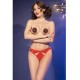 Бельо CHILIROSE - CR 4839 CHRISTMAS SET NIPPLE COVERS + PANTIES RED L/XL