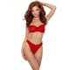 Бельо PASSION - CATILLA SET THONG + BRA RED L/XL