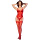 Бельо CHILIROSE - CR 4845 CORSET AND STOCKINGS RED L