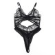 Бельо SUBBLIME - 955229 TRANSPARENT BODYSUIT WITH HOLLOW LACE BLACK L/XL