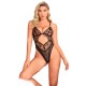 Бельо SUBBLIME - 955229 TRANSPARENT BODYSUIT WITH HOLLOW LACE BLACK L/XL