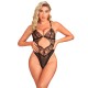 Бельо SUBBLIME - 955229 TRANSPARENT BODYSUIT WITH HOLLOW LACE BLACK L/XL