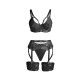 Бельо SUBBLIME - 955236 BLACK BONDAGE BRA WITH GARTER SET S/M