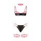 Бельо SUBBLIME - 955298 BRA SET WITH NECKLACE AND LEG DETAILS FLUORESCENT PINK S/M