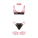 Бельо SUBBLIME - 955298 BRA SET WITH NECKLACE AND LEG DETAILS FLUORESCENT PINK S/M